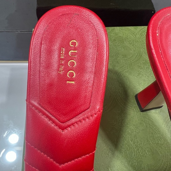 Gucci 85mm Double G leather mules, size 37.5 - Picture 3 of 11